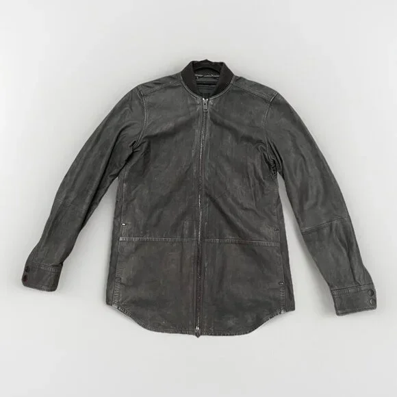 VTG Diesel Mens Cowhide Leather Moto Bomber Jacket Size S black - Picture 1 of 12